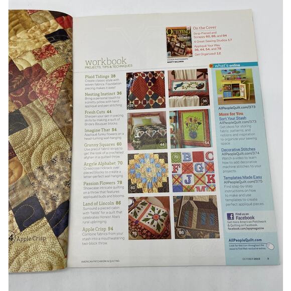 American Patchwork Quilting Magazine Oct 2010 No 106 Scrappy Bouquet Blocks - Picture 3 of 6